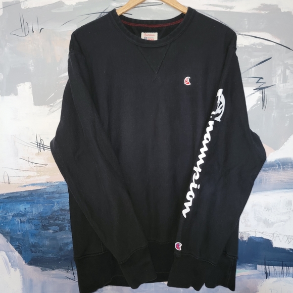 Todd Snyder New York Champion Running Man Spellout Black Crewneck Sweatshirt XXL - Picture 1 of 3